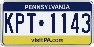 PA license plate KPT1143