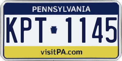 PA license plate KPT1145