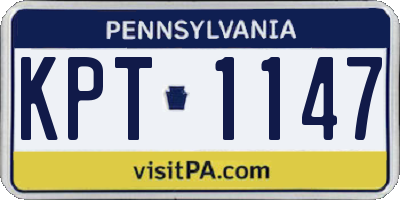 PA license plate KPT1147