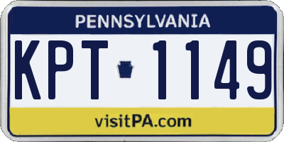 PA license plate KPT1149