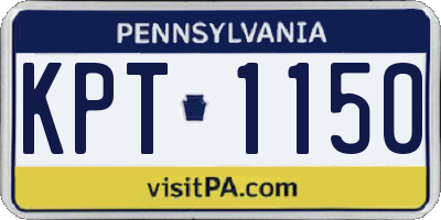 PA license plate KPT1150