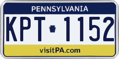 PA license plate KPT1152
