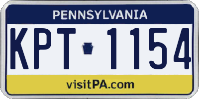 PA license plate KPT1154
