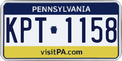PA license plate KPT1158