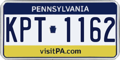 PA license plate KPT1162