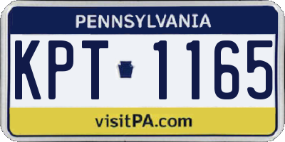 PA license plate KPT1165