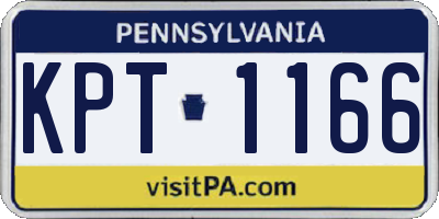 PA license plate KPT1166