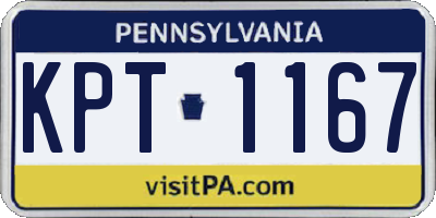 PA license plate KPT1167