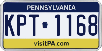 PA license plate KPT1168