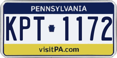 PA license plate KPT1172