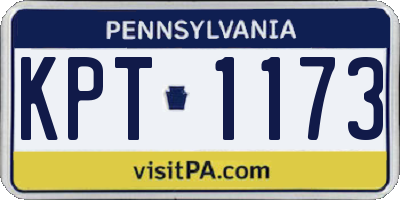 PA license plate KPT1173