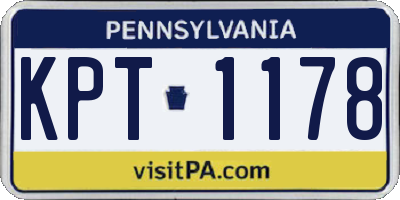 PA license plate KPT1178