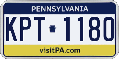 PA license plate KPT1180