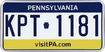 PA license plate KPT1181