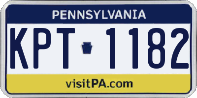 PA license plate KPT1182