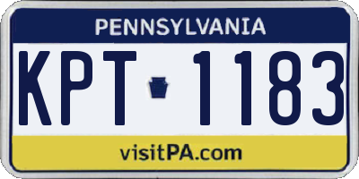 PA license plate KPT1183
