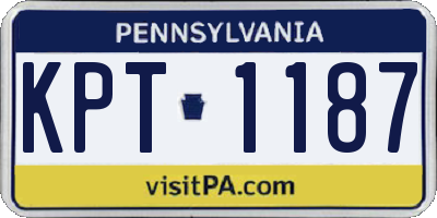 PA license plate KPT1187