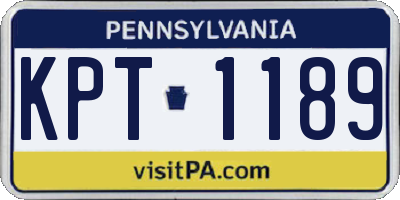 PA license plate KPT1189