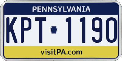 PA license plate KPT1190