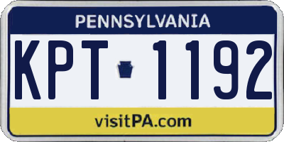 PA license plate KPT1192