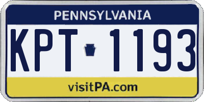 PA license plate KPT1193