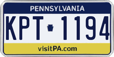PA license plate KPT1194