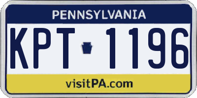 PA license plate KPT1196