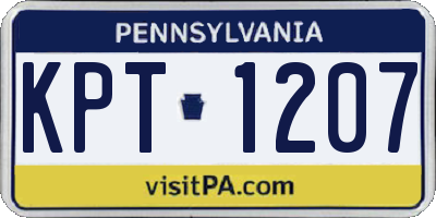 PA license plate KPT1207