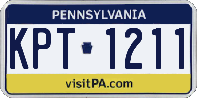 PA license plate KPT1211