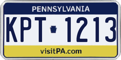 PA license plate KPT1213