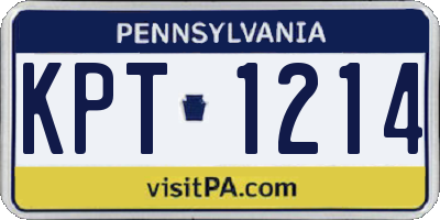 PA license plate KPT1214