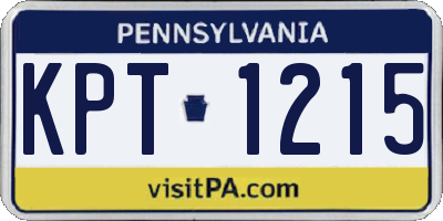 PA license plate KPT1215
