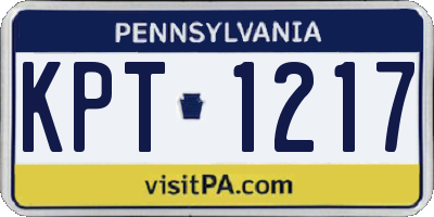 PA license plate KPT1217