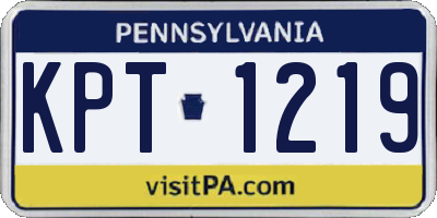 PA license plate KPT1219
