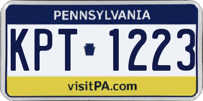 PA license plate KPT1223