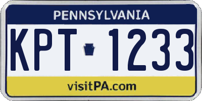 PA license plate KPT1233