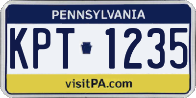 PA license plate KPT1235