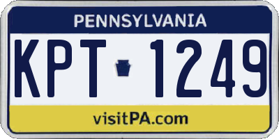 PA license plate KPT1249