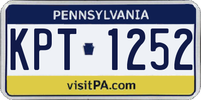 PA license plate KPT1252