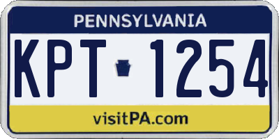 PA license plate KPT1254