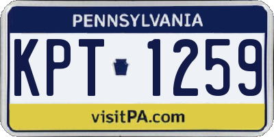 PA license plate KPT1259