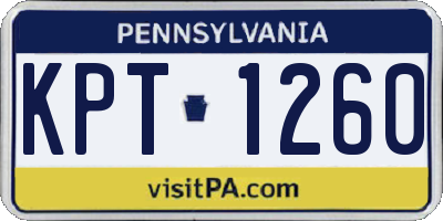 PA license plate KPT1260