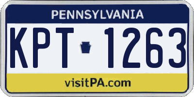 PA license plate KPT1263
