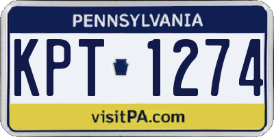 PA license plate KPT1274