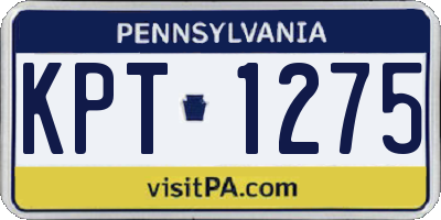 PA license plate KPT1275