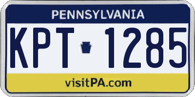 PA license plate KPT1285