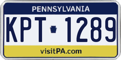 PA license plate KPT1289