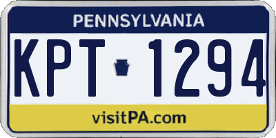 PA license plate KPT1294