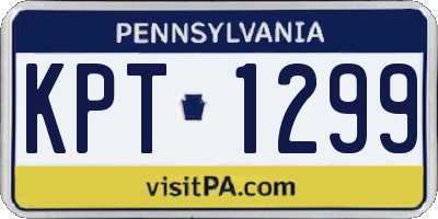 PA license plate KPT1299