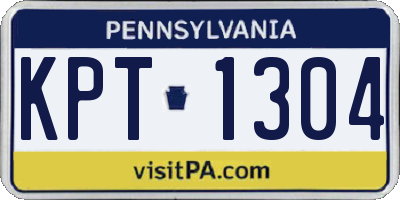 PA license plate KPT1304